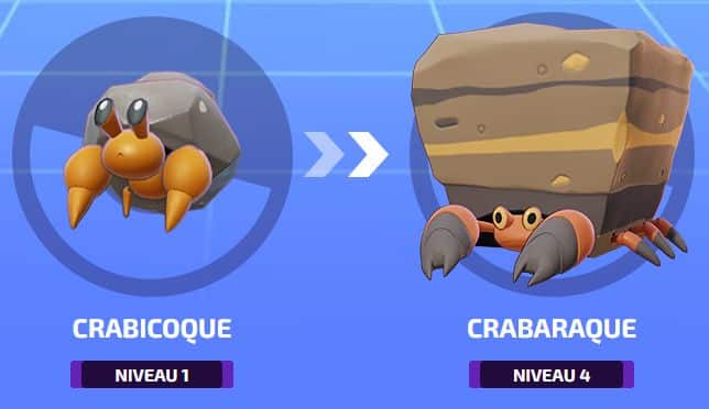 Crabicoque évolue en Crabaraque dans Pokémon Unite