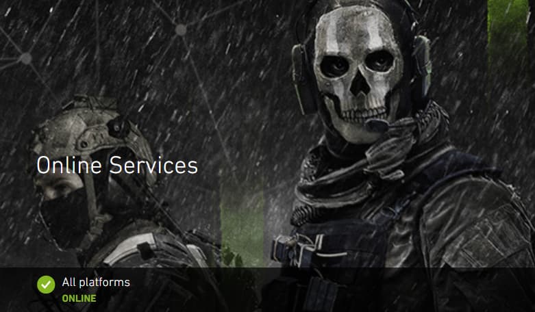 Etat des serveurs de Modern Warfare 2