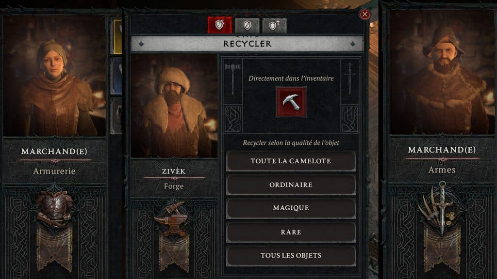 Vendre ou recycler dans Diablo 4