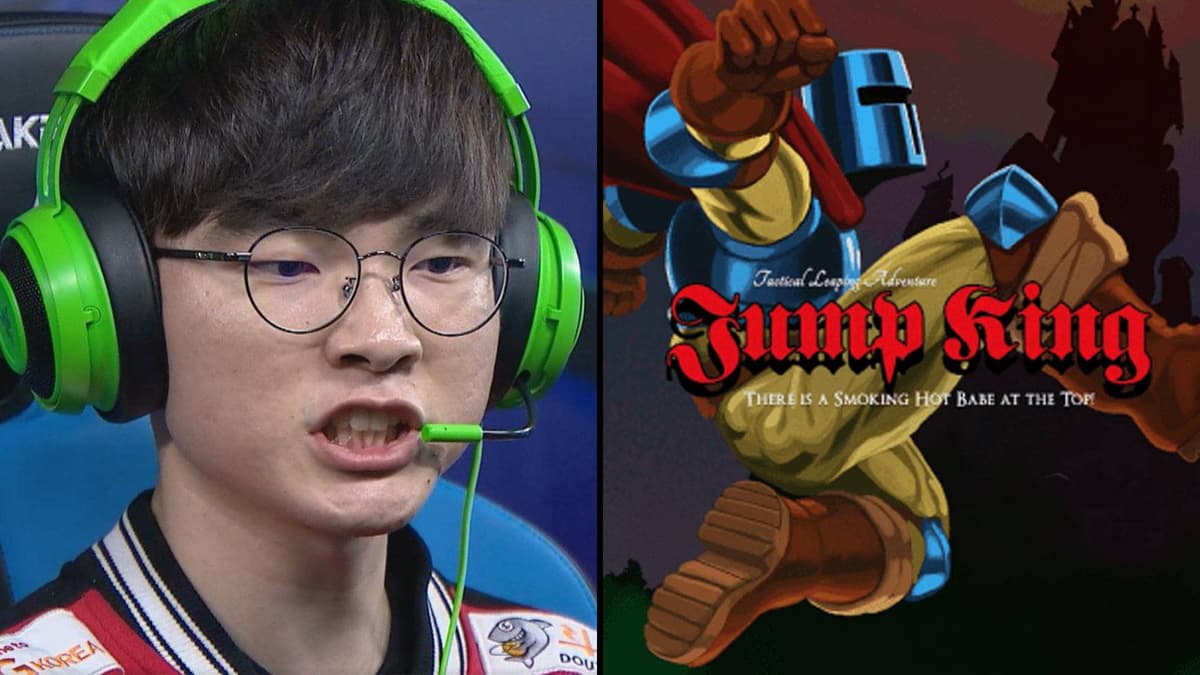 Faker en colère avec l'affiche de Jump King