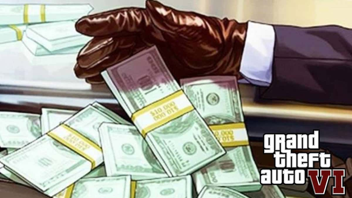 Des billets dans GTA 5 avec un logo fictif de GTA 6