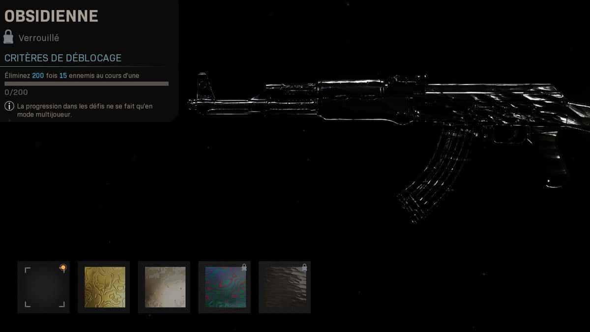 Découvrez comment obtenir le camouflage obsidienne