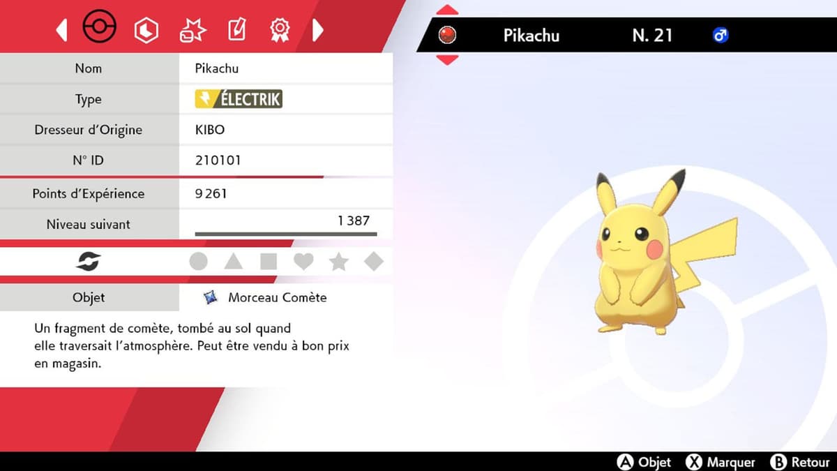 Pikachu Kibo épée et bouclier Game Freak