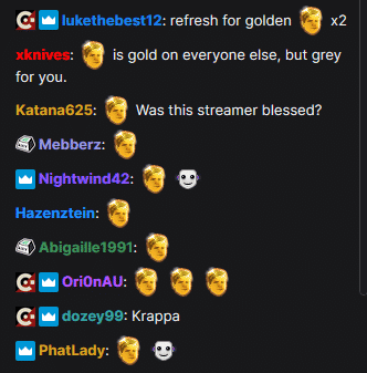 Le Golden Kappa dans un chat Twitch