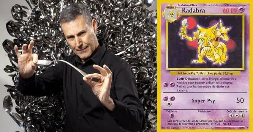 Uri Geller et la carte Pokémon Kadabra