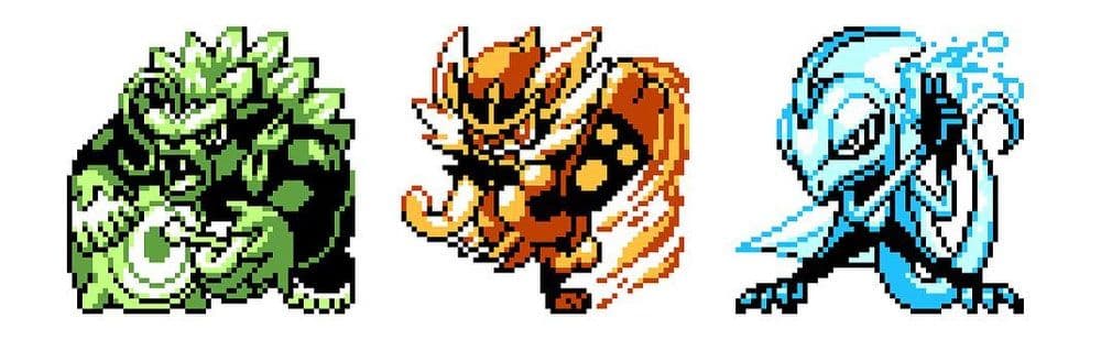 Des Pokémon de génération 8 pixelisés