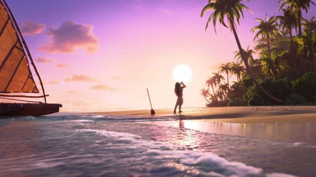 vaiana sur la plage dans le trailer de vaiana 2