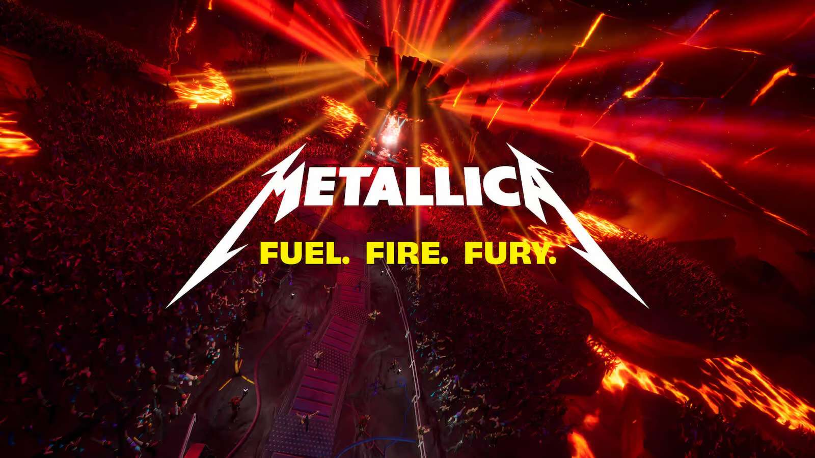 Logo de Metallica pour l'annonce du concert live dans Fortnite