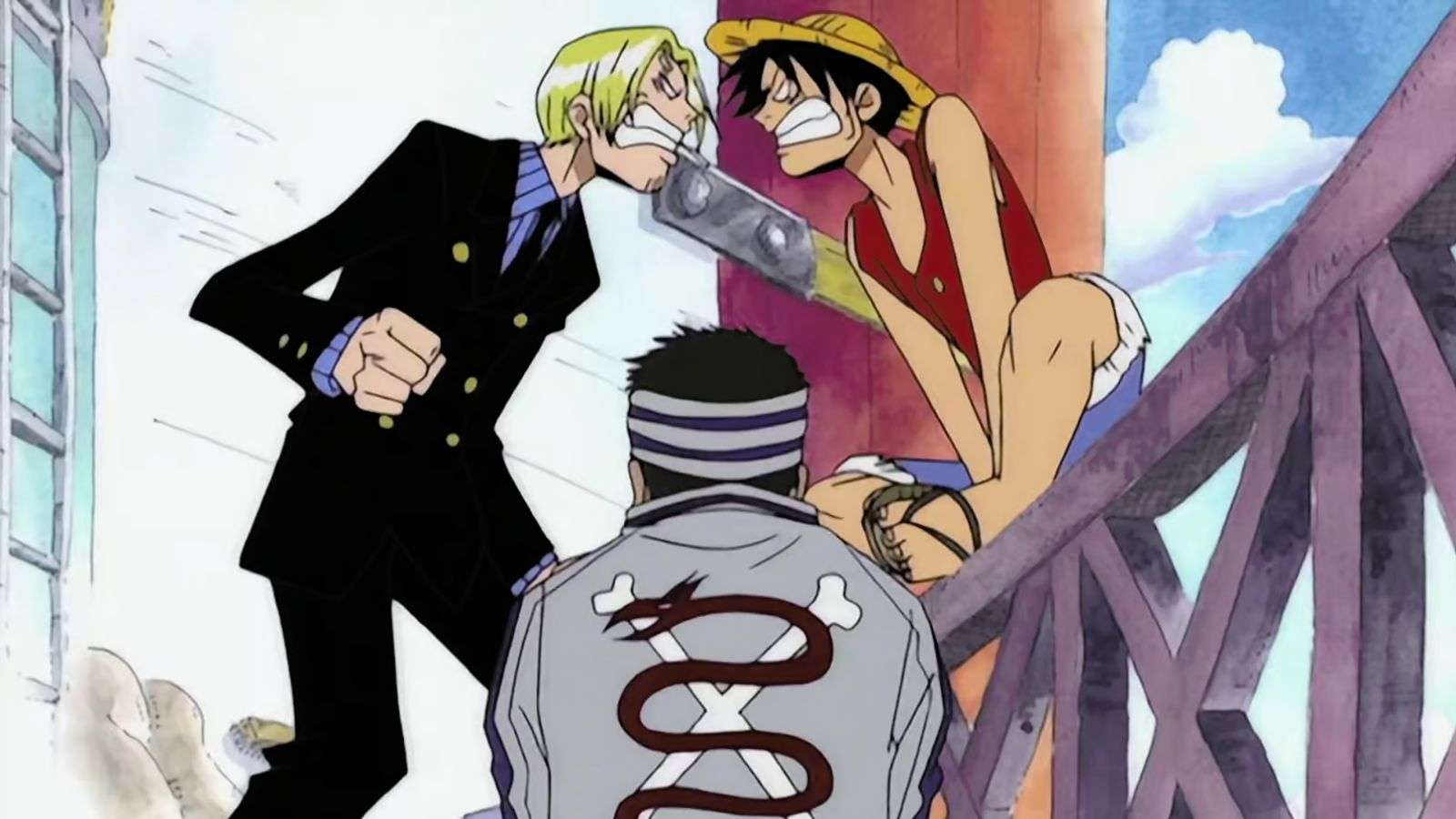 Sanji, Luffy et Gin dans l'anime One Piece
