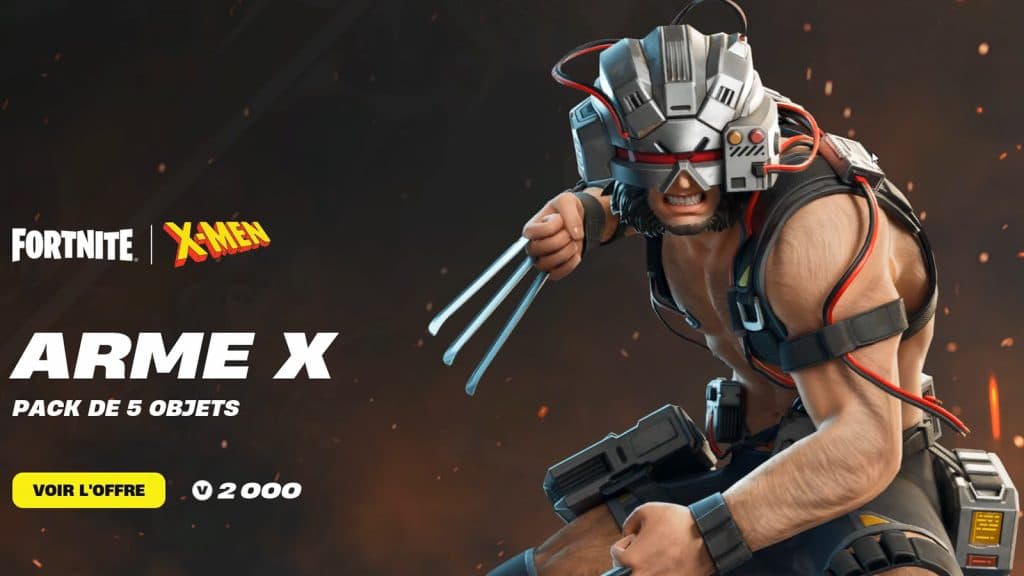 Skin Arme X de Wolverine dans Fortnite
