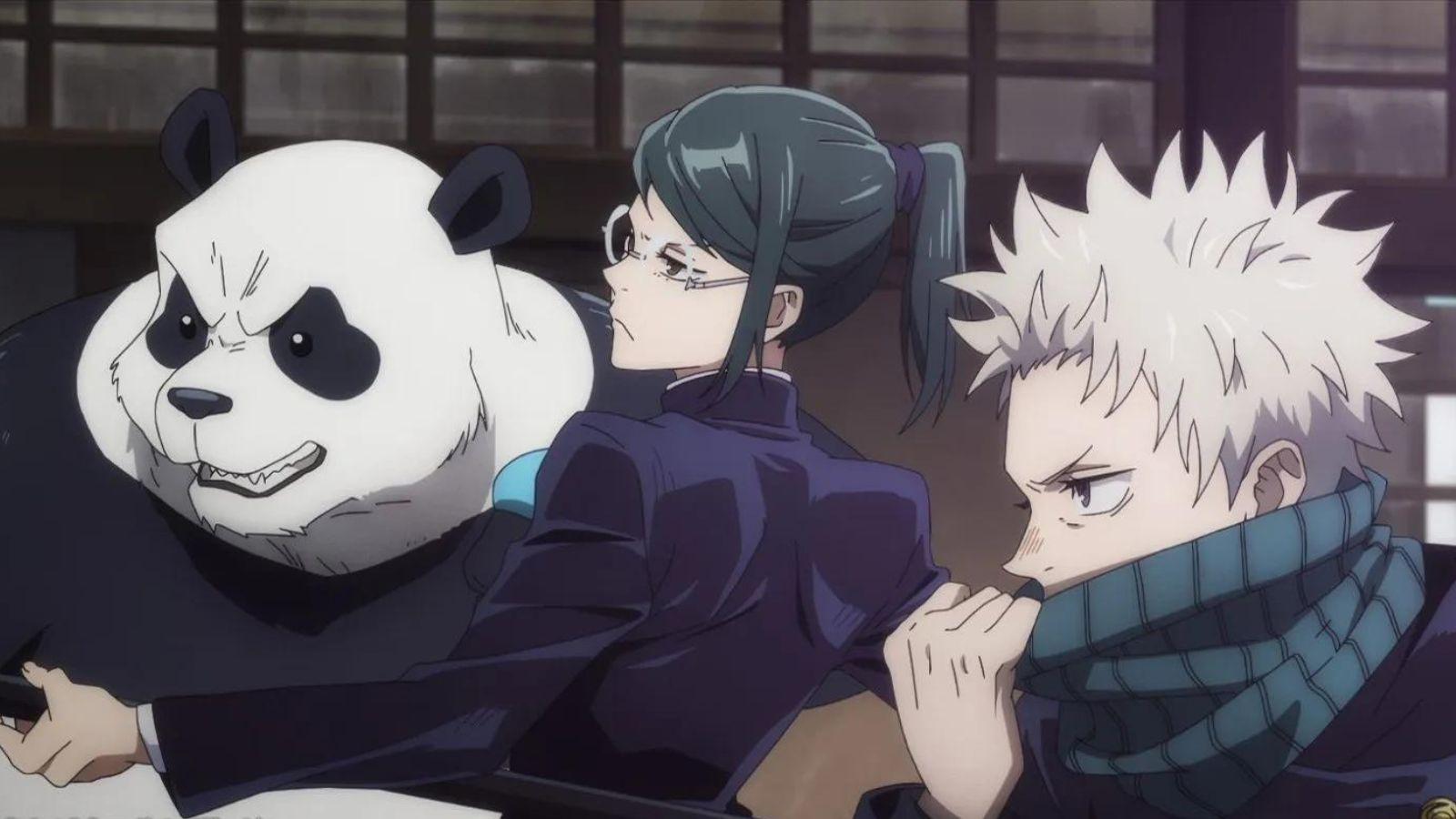 Panda, Maki et Toge dans l'anime Jujutsu Kaisen