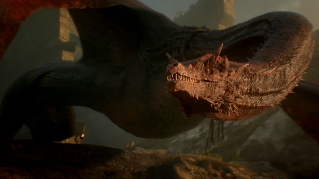 un dragon rouge dans house of the dragon