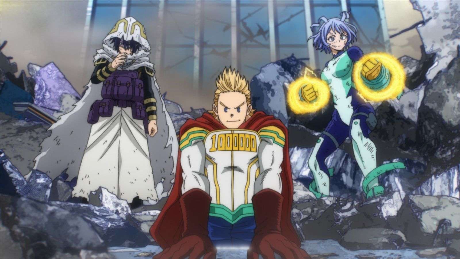 Le Big 3 dans l'épisode 11 de la saison 7 de My Hero Academia