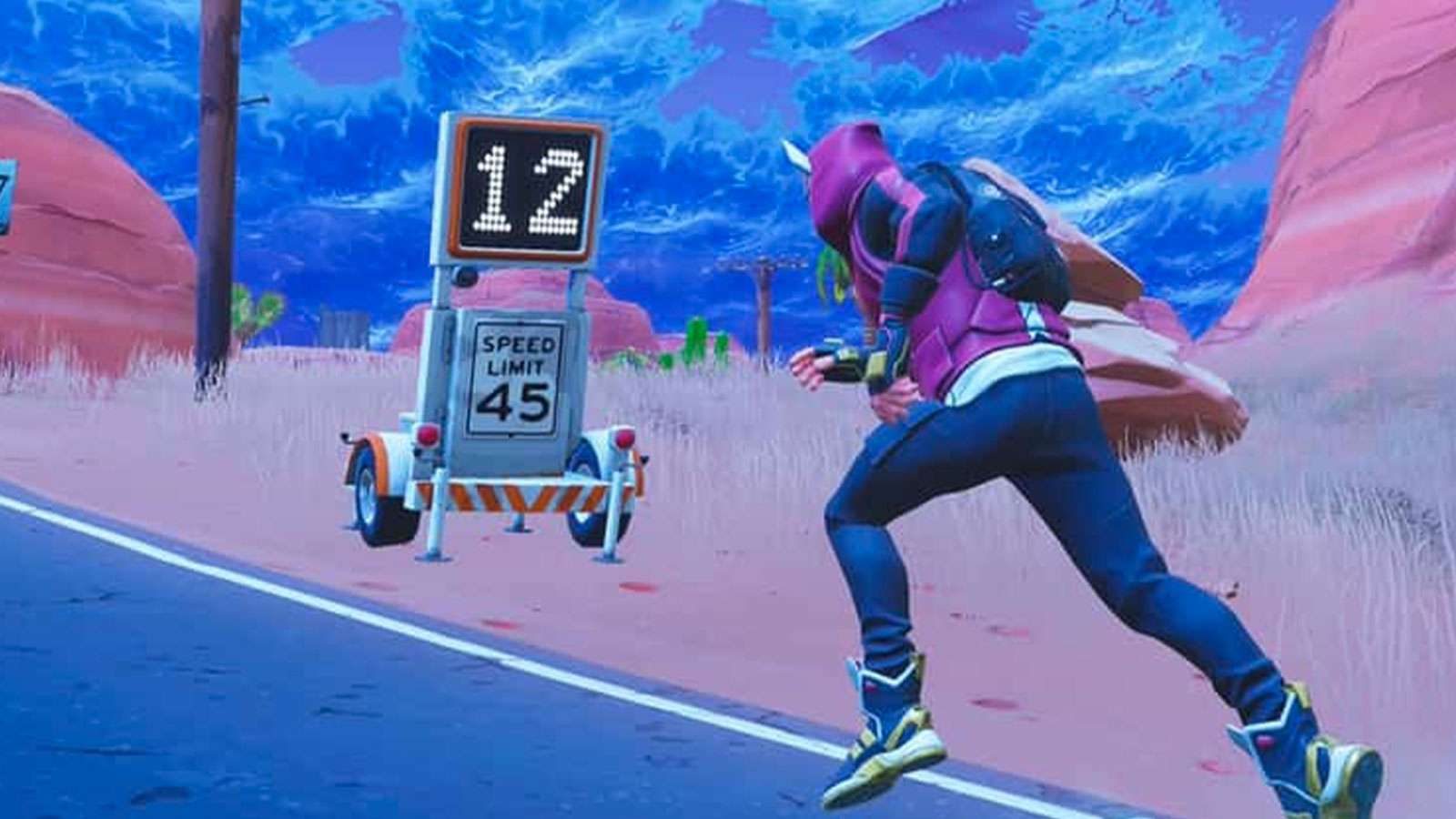 Un skin Fortnite en train de courir