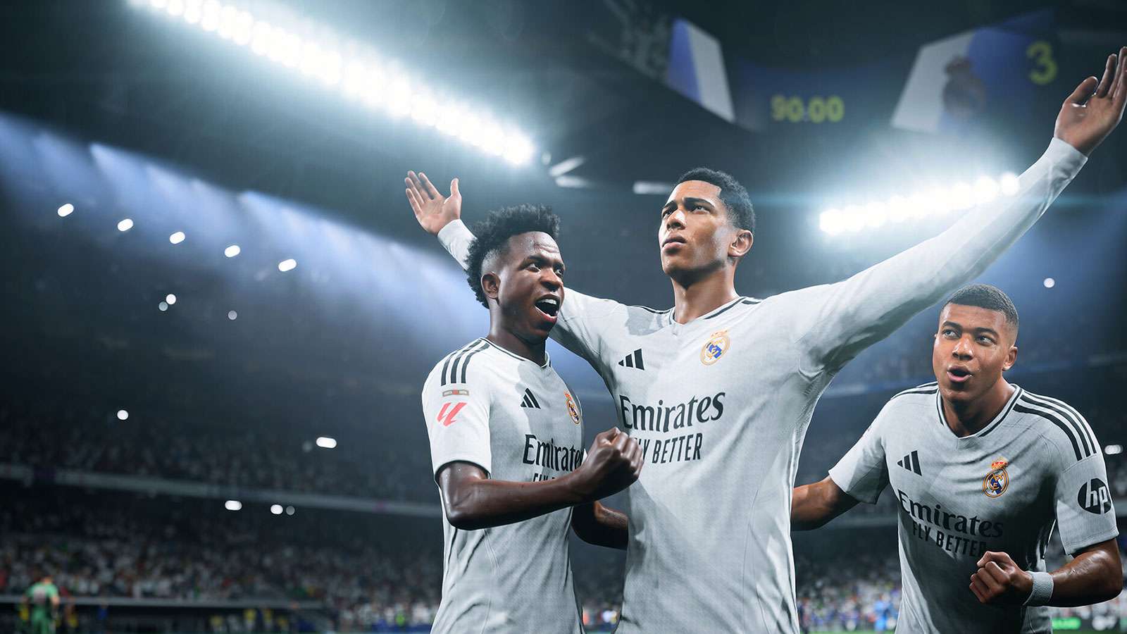 Vinicius Jr, Jude Bellingham et Kylian Mbappé dans EA FC 25 avec le Real Madrid