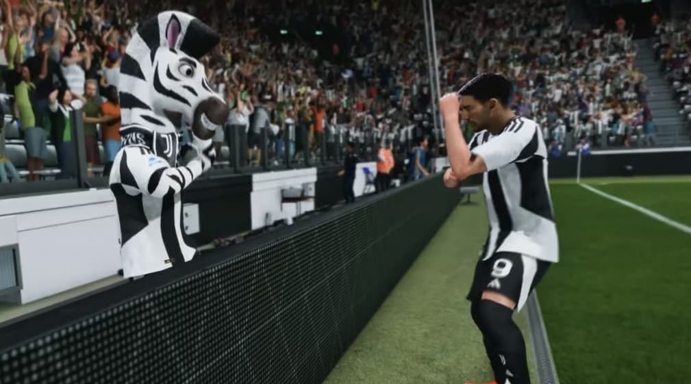 Célébration avec une mascotte dans EA FC 25