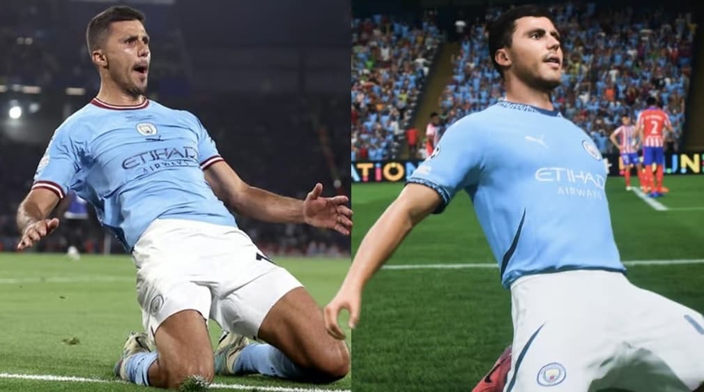 Célébration de Rodri de Manchester City dans EA FC 25