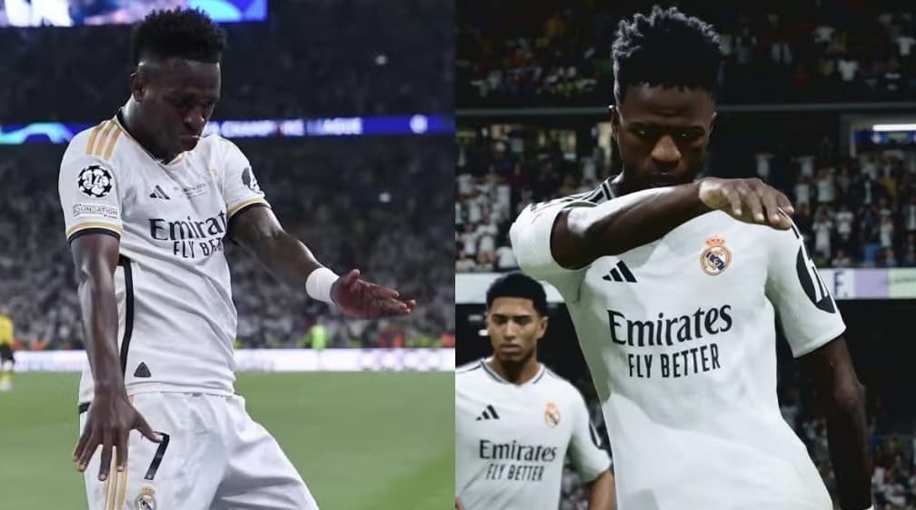 Célébration de Vinicius Junior avec le Real Madrid dans EA FC 25