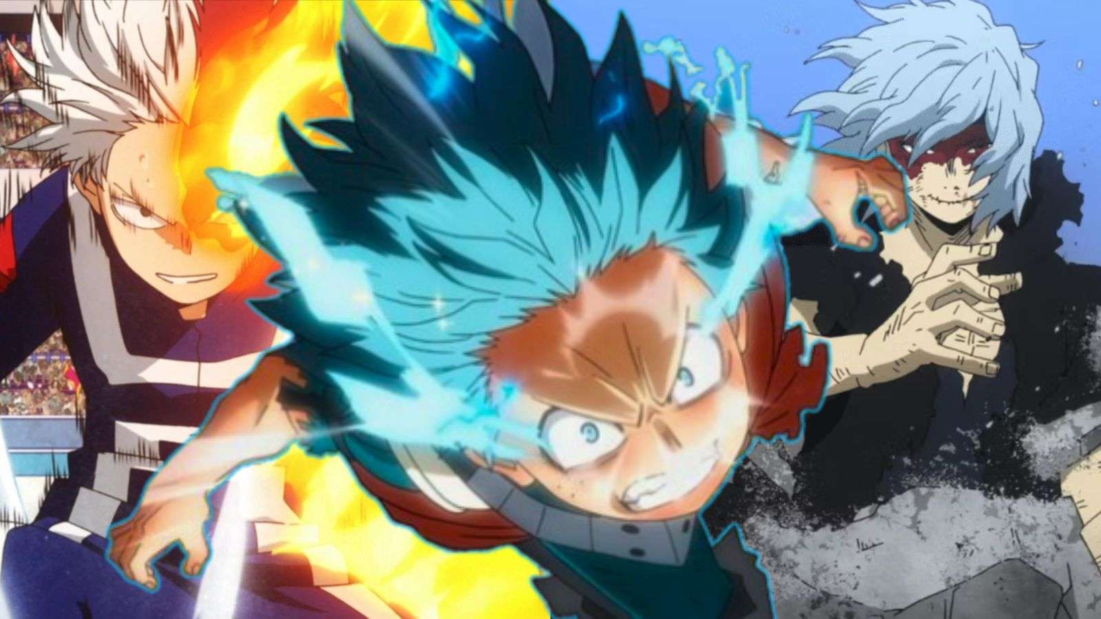 Shoto Todoroki, Deku et Tomura Shigaraki dans My Hero Academia