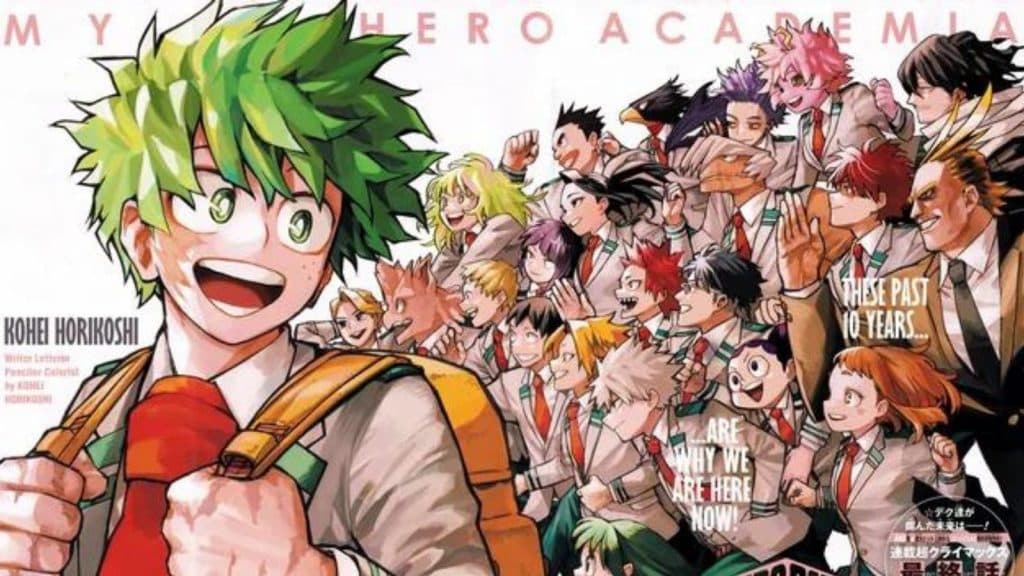 Deku et la Seconde A dans le chapitre 430 de My Hero Academia