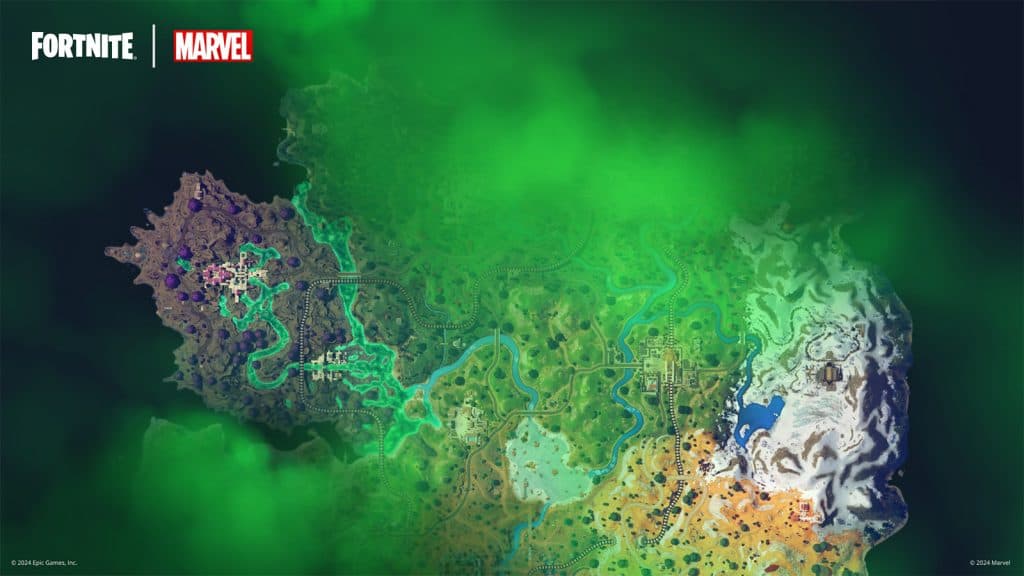 Teaser de la carte du Chapitre 5 Saison 4 de Fortnite par Epic Games.