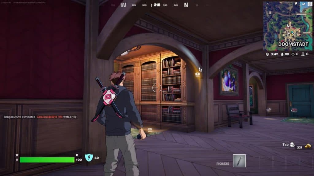 Bibliothèque pour accéder au bunker secret d'Iron Man dans Fortnite