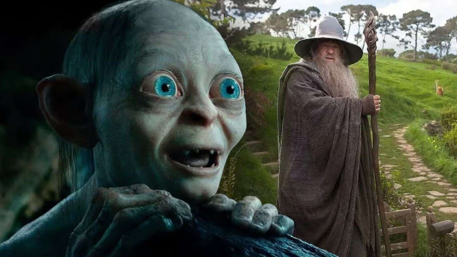 Gollum et Gandalf dans Le Seigneur des Anneaux