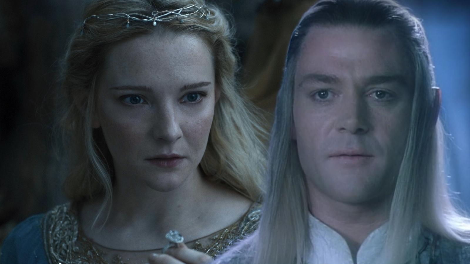 galadriel tenant l'anneau nenya et celeborn au premier plan