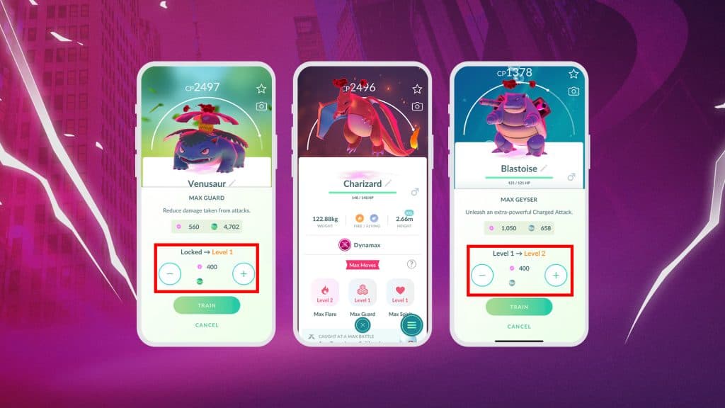 Amélioration des capacités Dynamax dans Pokémon Go