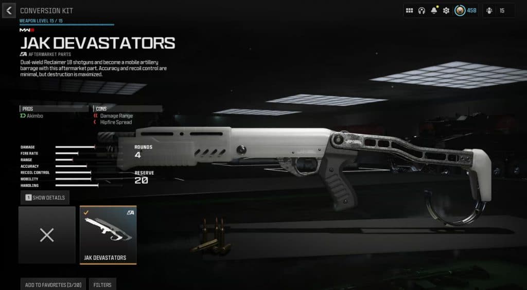 JAK Devastators dans le menu de MW3 et Warzone