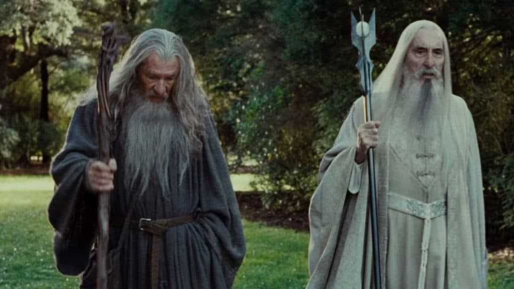 Gandalf et Saroumane dans Le Seigneur des Anneaux