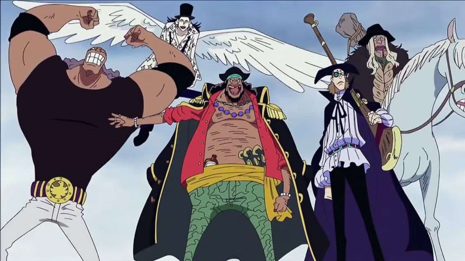 Barbe Noire et ses Capitaines Géants dans One Piece