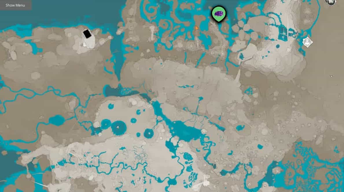 Emplacement minerai E.M.E. à Spire Coast sur la carte de Satisfactory