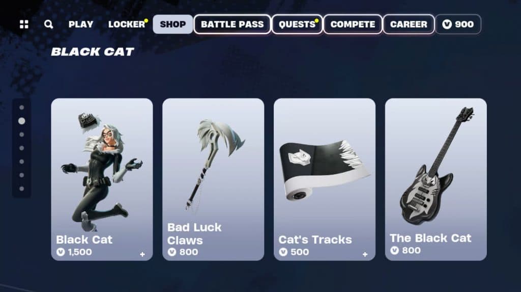 Cosmétiques Black Cat de Fortnite