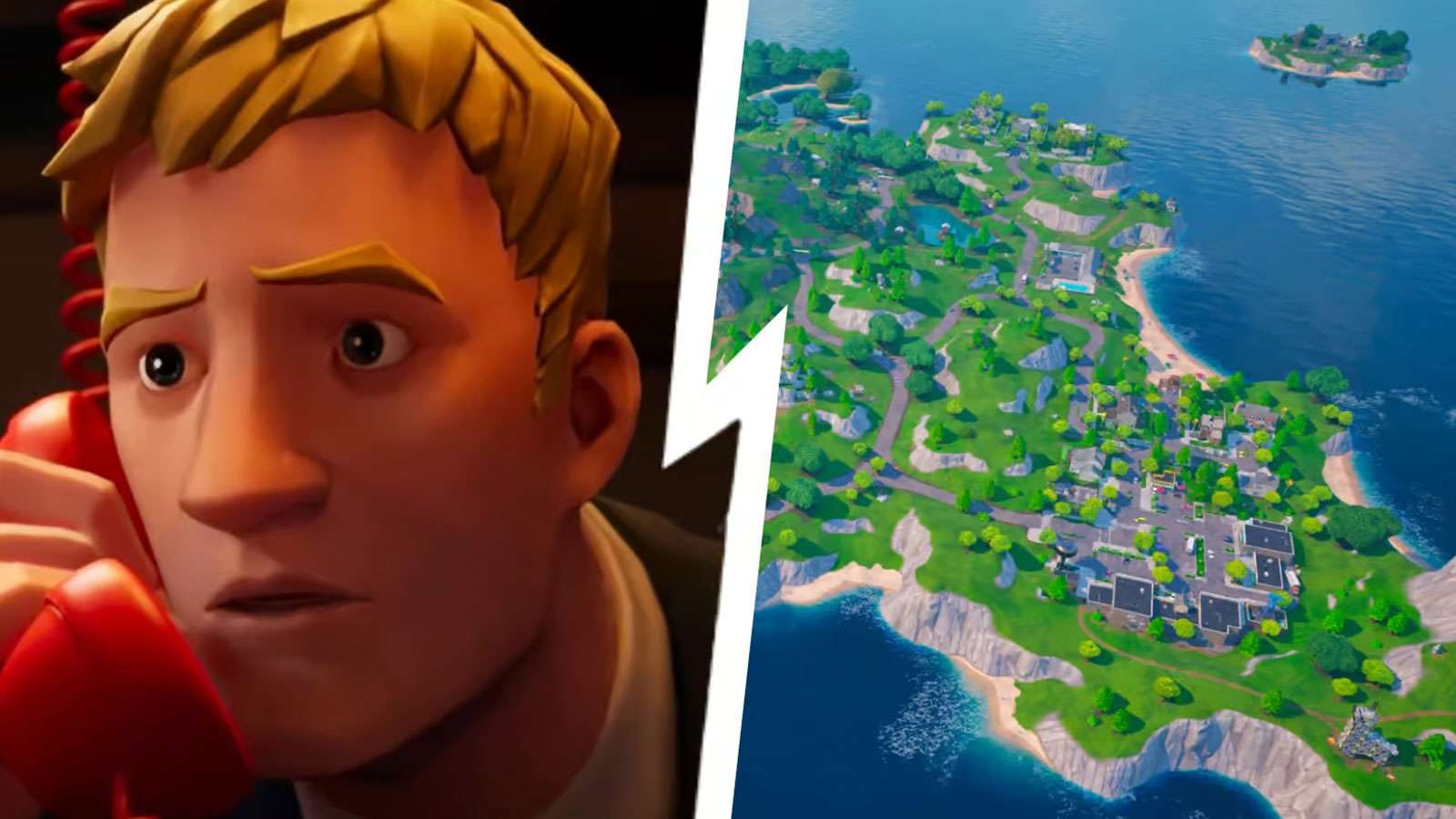 Personnage Jonesy de Fortnite et une partie de la carte