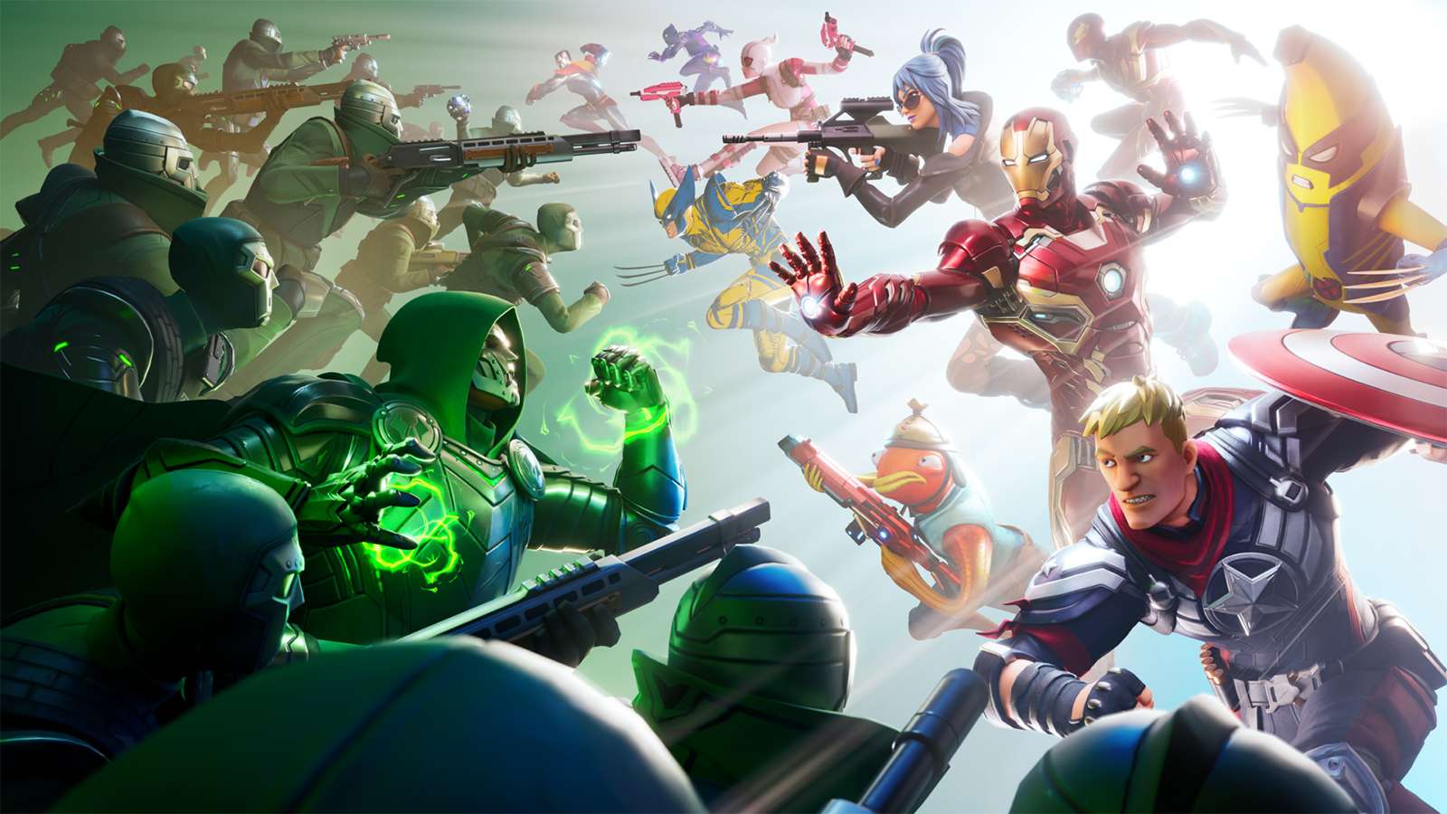 Affrontement entre les villains de Fatalis et les Avengers dans Fortnite