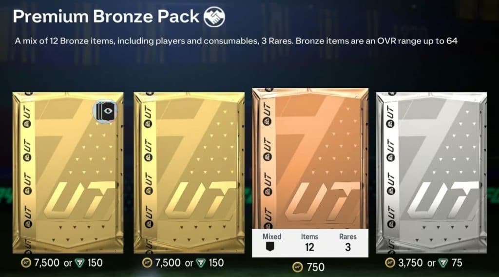 Packs de base dans la boutique Ultimate Team d'EA FC